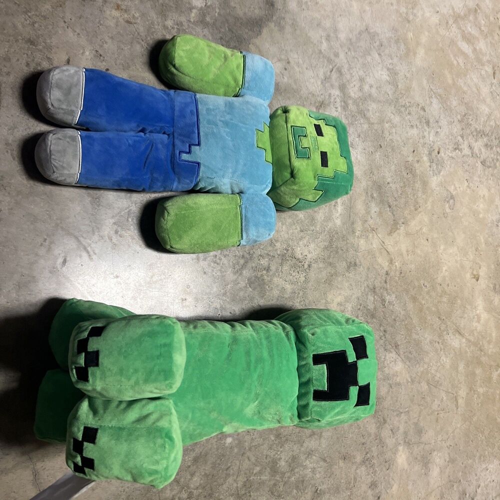 Lot Of 2 Minecraft Plush. Zombie. Creeper